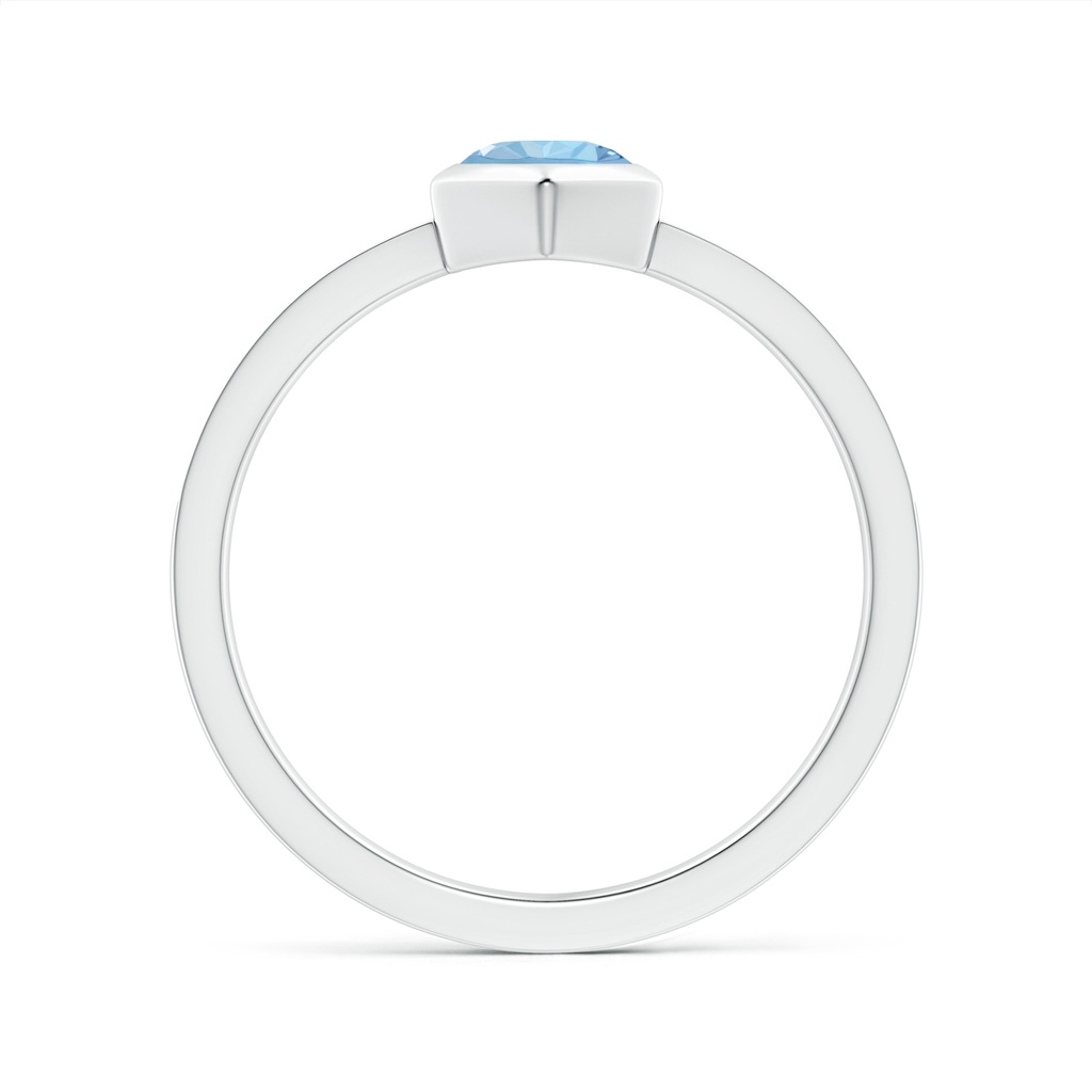 5mm AAA Natori x Angara Hexagonal Bezel-Set Aquamarine and Diamond Ring in White Gold Side 1