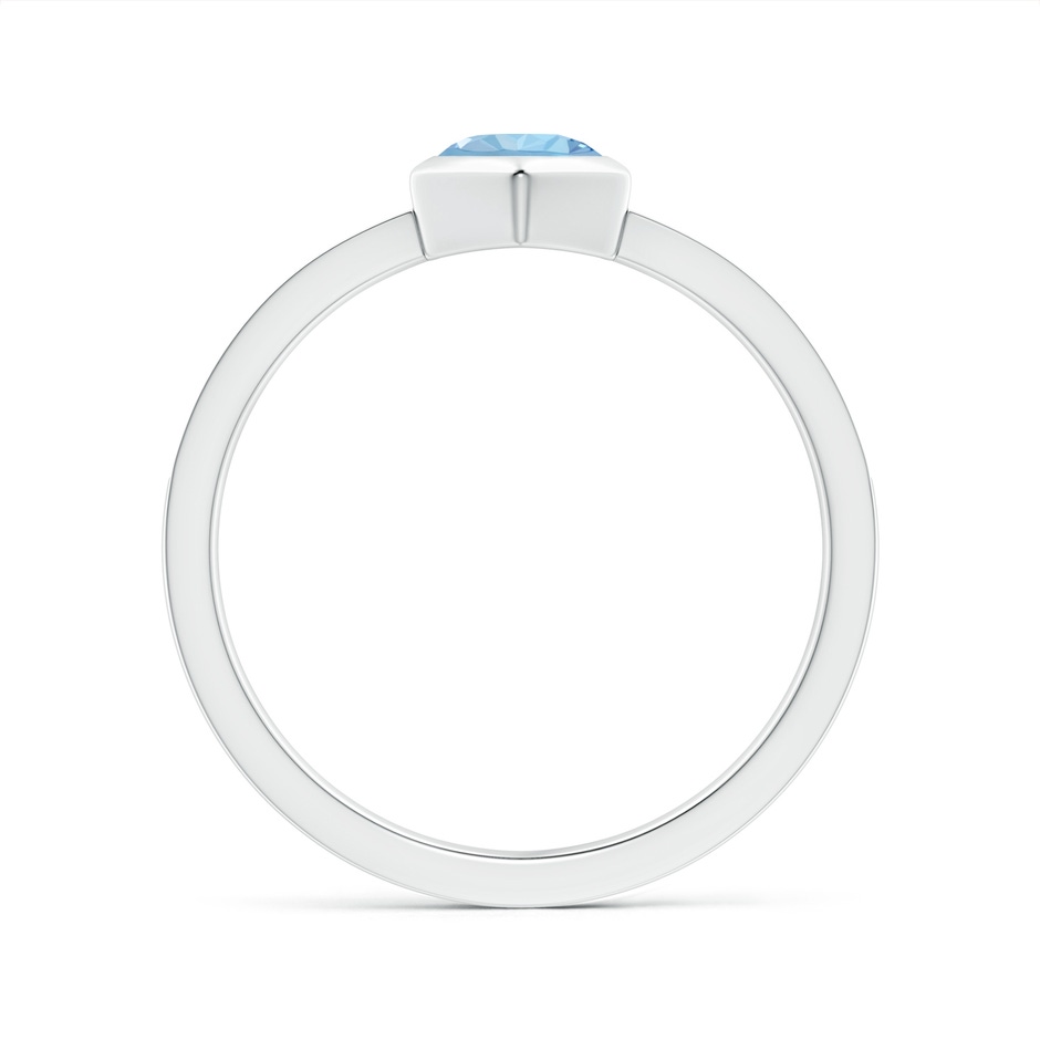 5mm AAA Natori x Angara Hexagonal Bezel-Set Aquamarine and Diamond Ring in White Gold side 1