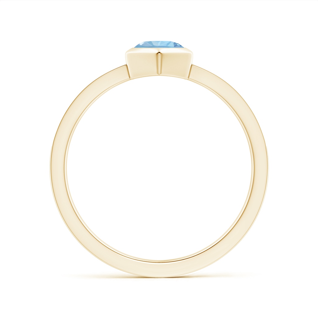 5mm AAA Natori x Angara Hexagonal Bezel-Set Aquamarine and Diamond Ring in Yellow Gold Side 1