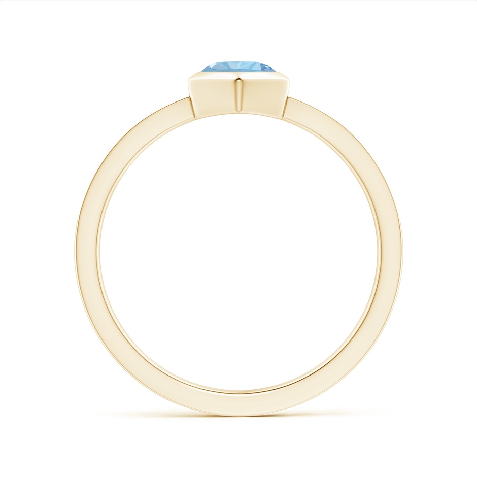 5mm AAA Natori x Angara Hexagonal Bezel-Set Aquamarine and Diamond Ring in Yellow Gold side 1