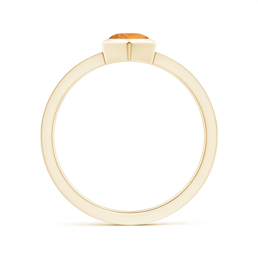5mm AAA Natori x Angara Hexagonal Bezel-Set Citrine and Diamond Ring in Yellow Gold Side 1