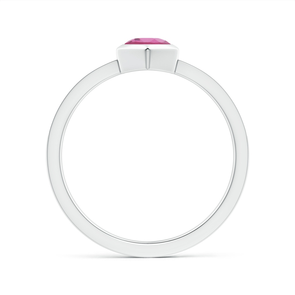 5mm AAA Natori x Angara Hexagonal Bezel-Set Pink Tourmaline and Diamond Ring in White Gold Side 1