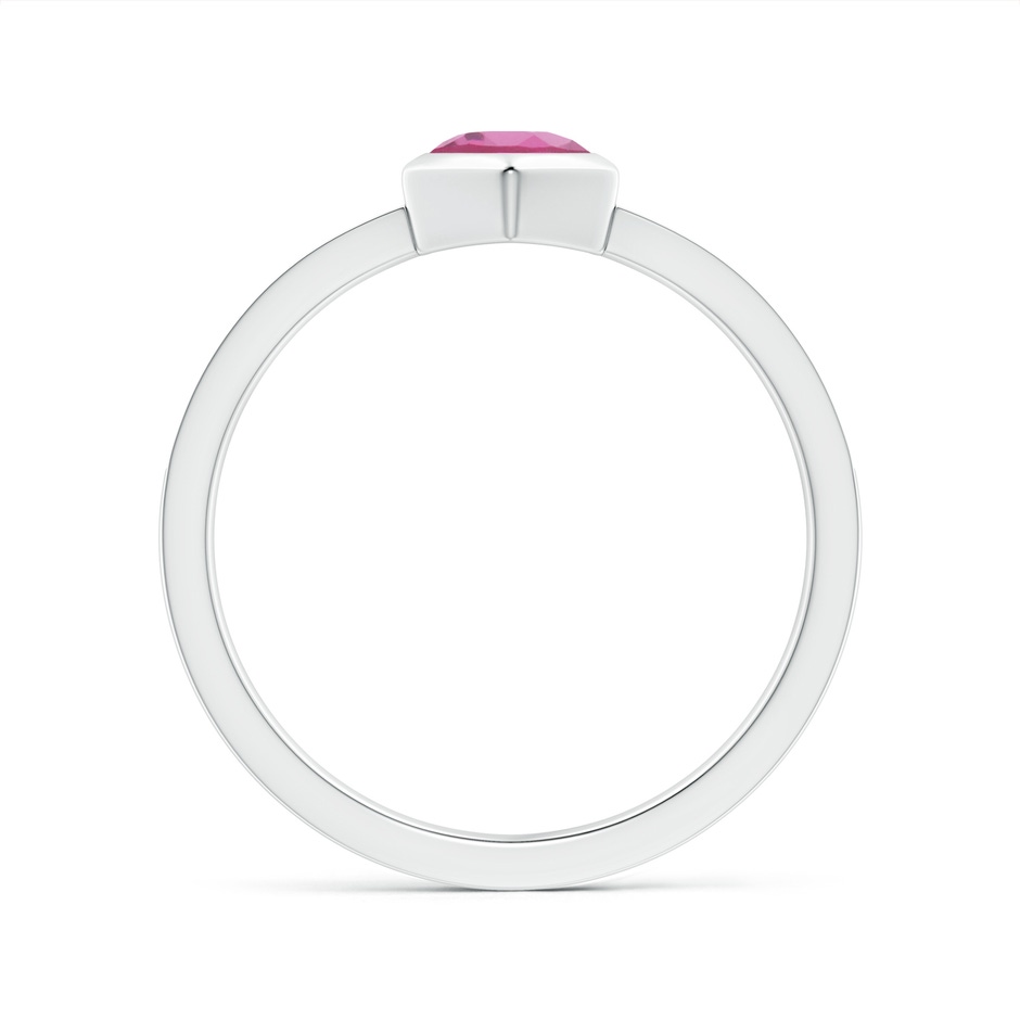 5mm AAA Natori x Angara Hexagonal Bezel-Set Pink Tourmaline and Diamond Ring in White Gold side 1