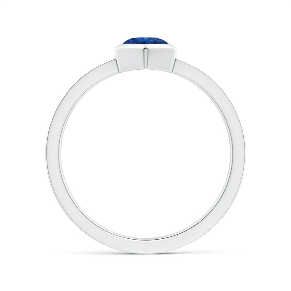 5mm AAA Natori x Angara Hexagonal Bezel-Set Blue Sapphire and Diamond Ring in White Gold side 1