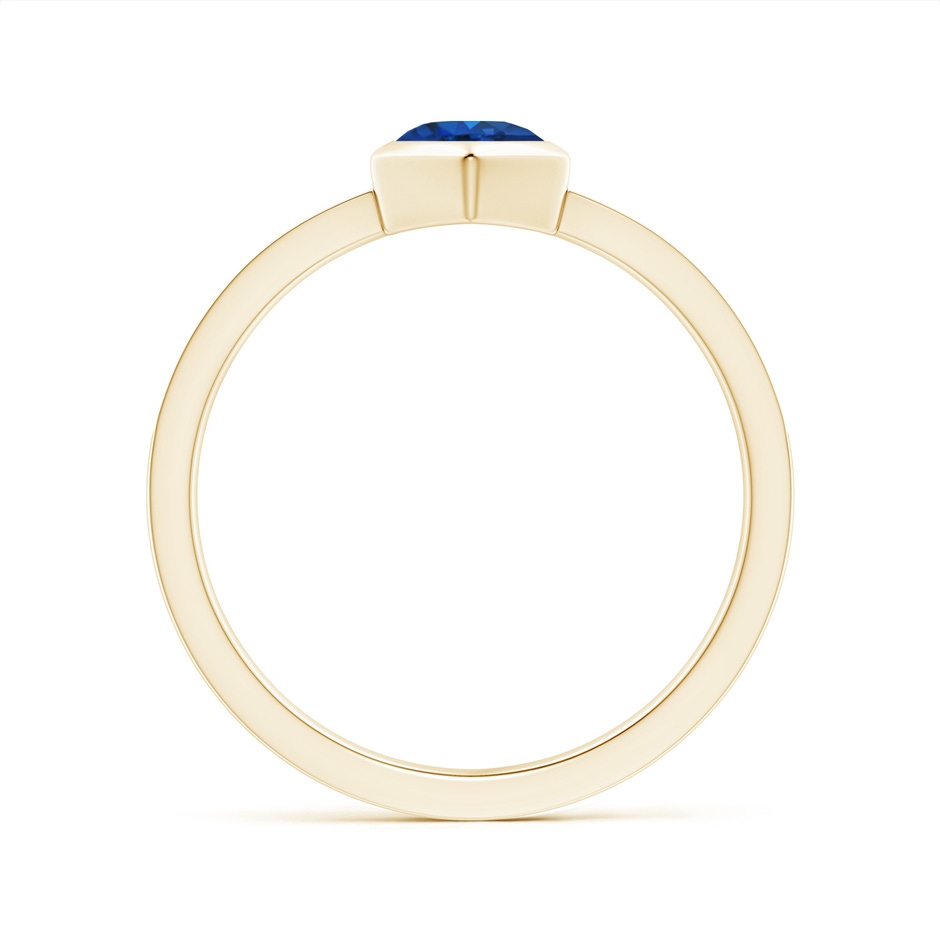 5mm AAA Natori x Angara Hexagonal Bezel-Set Blue Sapphire and Diamond Ring in Yellow Gold side 1
