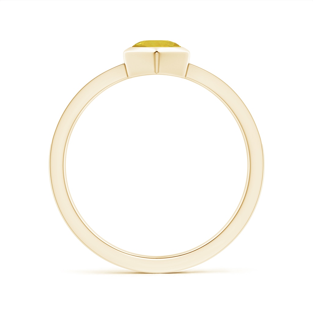5mm AAA Natori x Angara Hexagonal Bezel-Set Yellow Sapphire and Diamond Ring in Yellow Gold Side 1