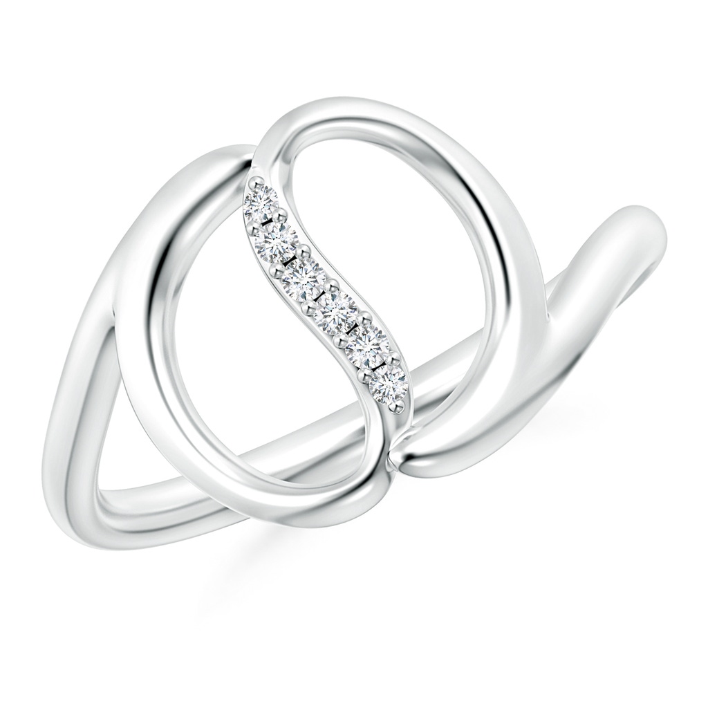 1.2mm HSI2 Natori x Angara Yin-Yang Diamond Shangri-La Bypass Ring in White Gold