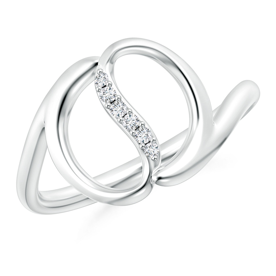 1.2mm HSI2 Natori x Angara Yin-Yang Diamond Shangri-La Bypass Ring in White Gold 