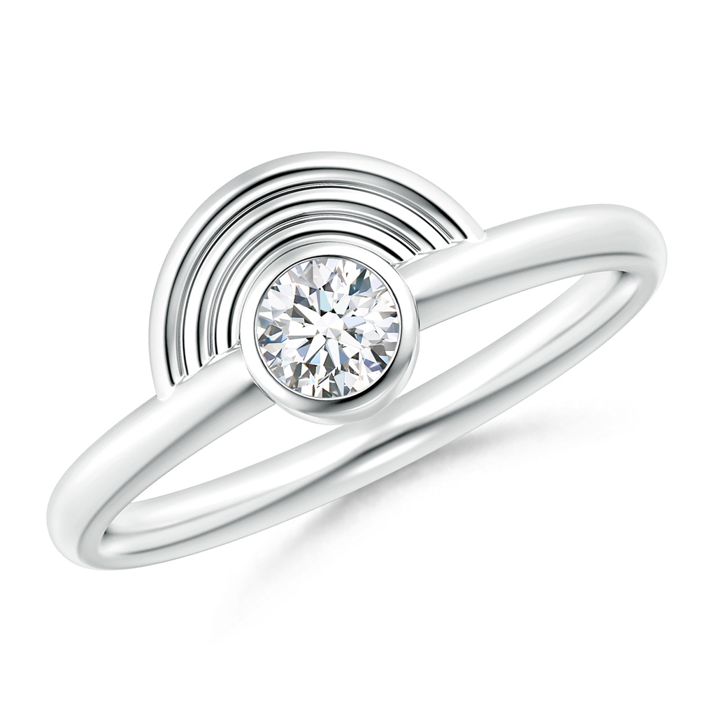 4mm HSI2 Natori x Angara Infinity Diamond Half Concentric Circle Metal Fan Ring in White Gold