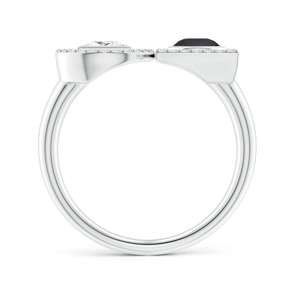 4.5mm AA Natori x Angara Infinity Black & White Diamond Geometric Two Stone Statement Ring in White Gold Side 199
