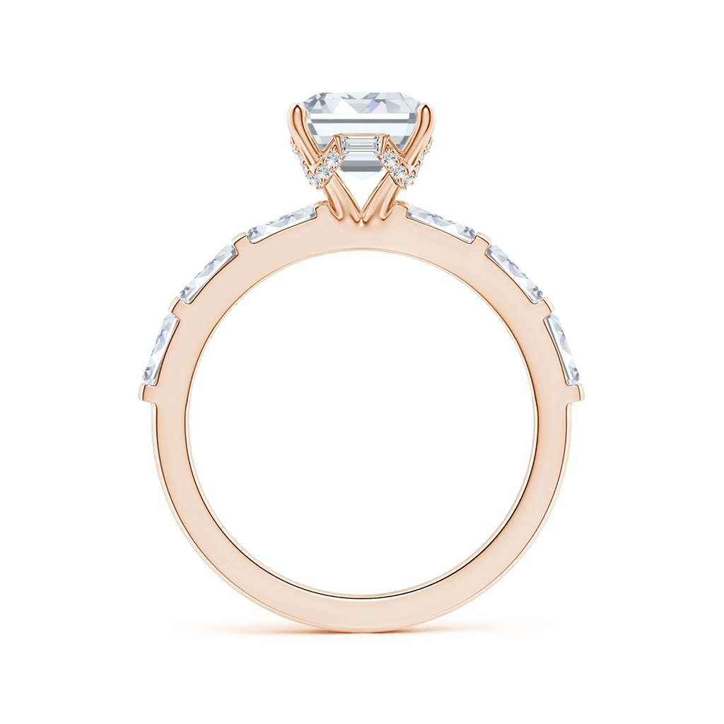 9x7mm FGVS Natori x Angara Orient Express Lab-Grown Emerald-Cut Diamond  Solitaire Ring in Rose Gold - side 199