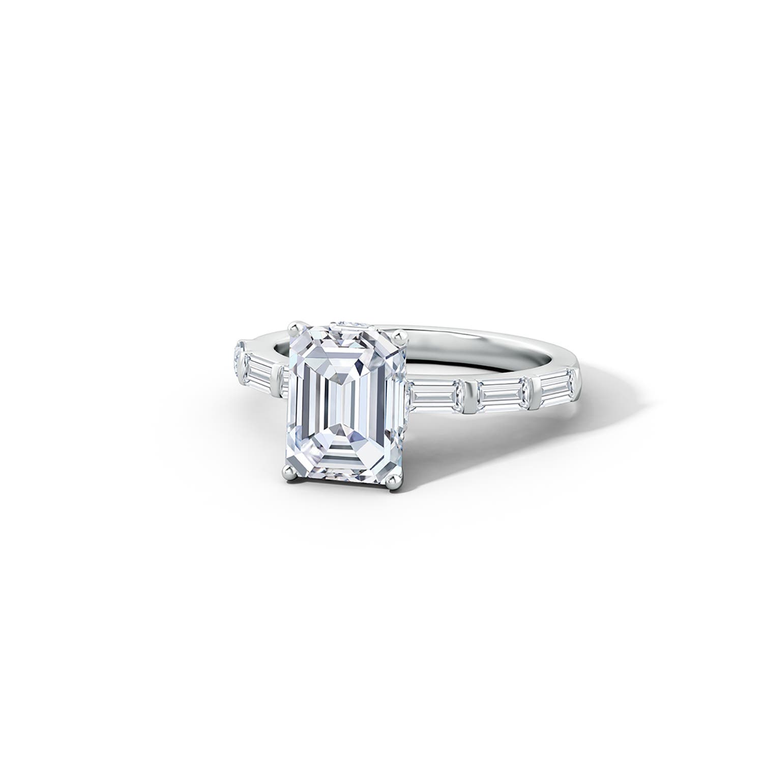 9x7mm FGVS Natori x Angara Orient Express Lab-Grown Emerald-Cut Diamond Solitaire Ring in White Gold - lifestyle 5