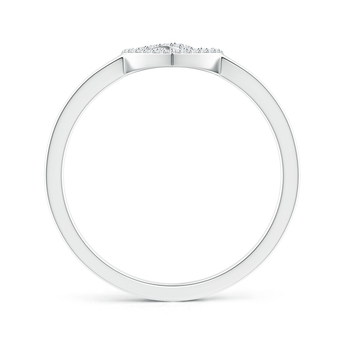0.95mm GVS2 Round Diamond Ribbon Heart Promise Ring in White Gold Side-1