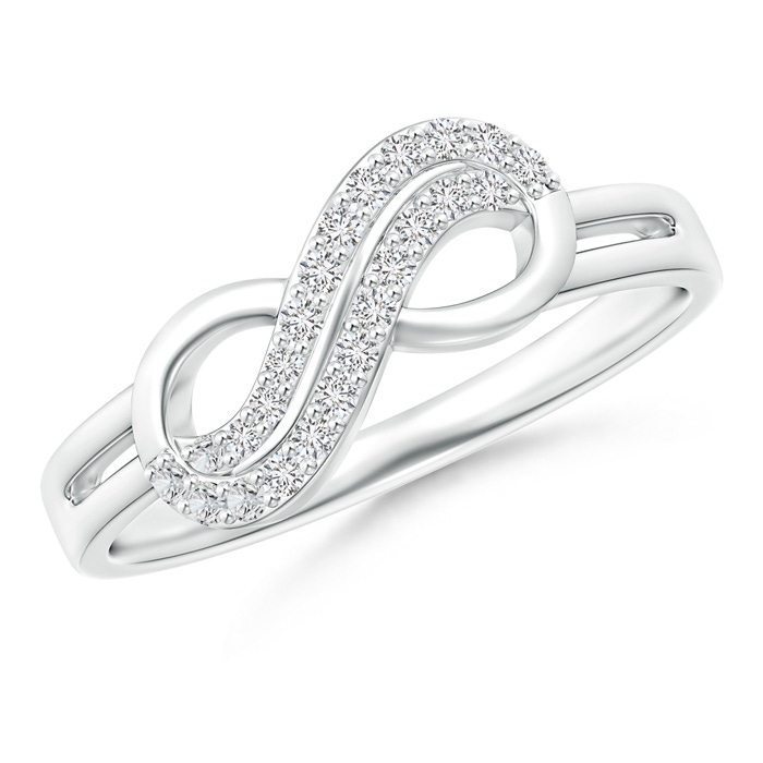 1.15mm HSI2 Twin-Row Diamond Infinity Swirl Ring in White Gold 