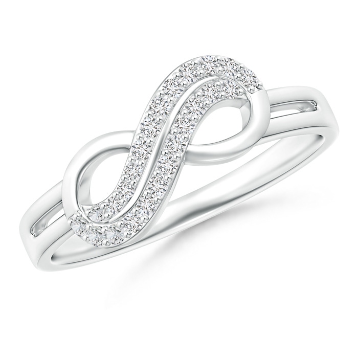 1.15mm HSI2 Twin-Row Diamond Infinity Swirl Ring in White Gold