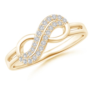 1.15mm HSI2 Twin-Row Diamond Infinity Swirl Ring in Yellow Gold