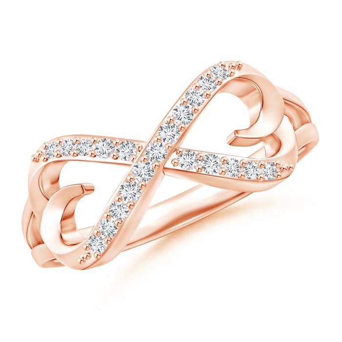 1.1mm GVS2 Split-Shank Round Diamond Infinity Heart Ring in Rose Gold