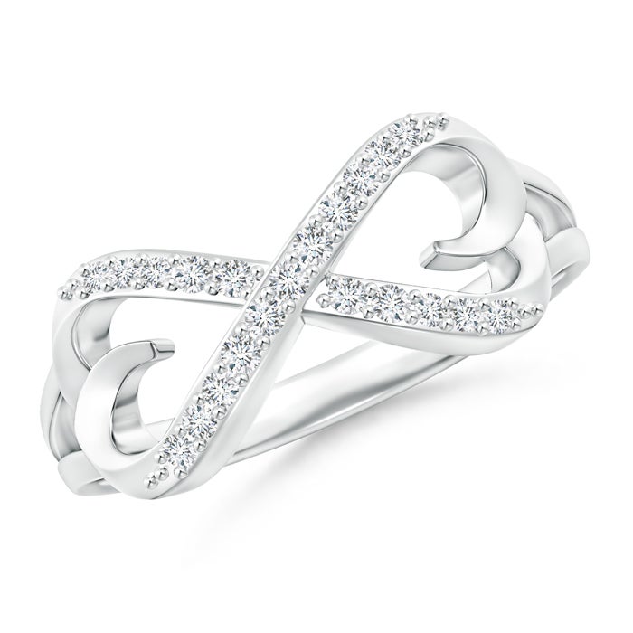 Split-Shank Round Natural Diamond Infinity Heart Ring