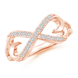 1.1mm HSI2 Split-Shank Round Diamond Infinity Heart Ring in Rose Gold