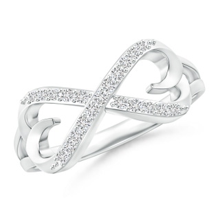 1.1mm HSI2 Split-Shank Round Diamond Infinity Heart Ring in White Gold