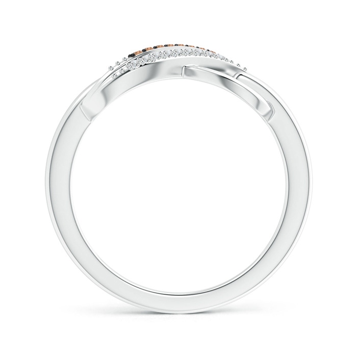 0.9mm AAA Twin-Row Coffee and White Diamond Infinity Link Ring in White Gold Product Image