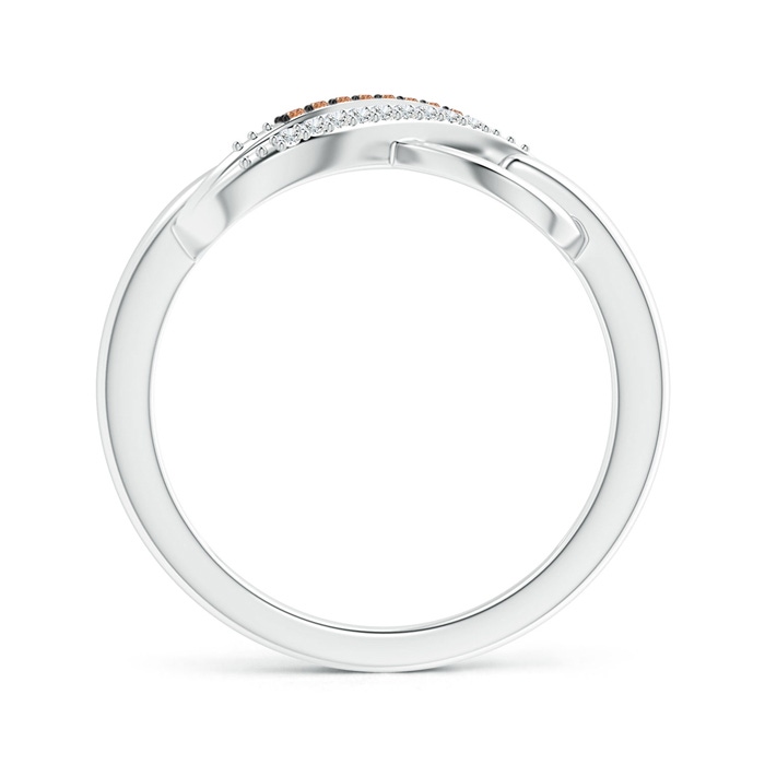 0.9mm AAAA Twin-Row Coffee and White Diamond Infinity Link Ring in White Gold Product Image