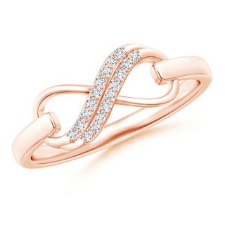 0.9mm GVS2 Twin-Row Diamond Swirl Infinity Link Ring in 9K Rose Gold