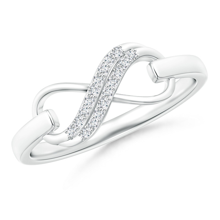 0.9mm GVS2 Twin-Row Diamond Swirl Infinity Link Ring in White Gold