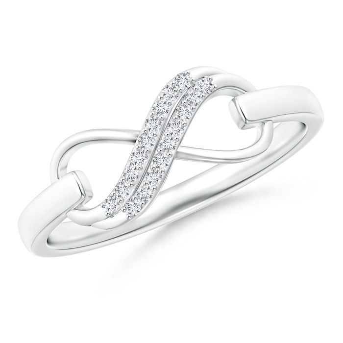 0.9mm GVS2 Twin-Row Diamond Swirl Infinity Link Ring in White Gold 