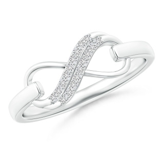 0.9mm HSI2 Twin-Row Diamond Swirl Infinity Link Ring in White Gold