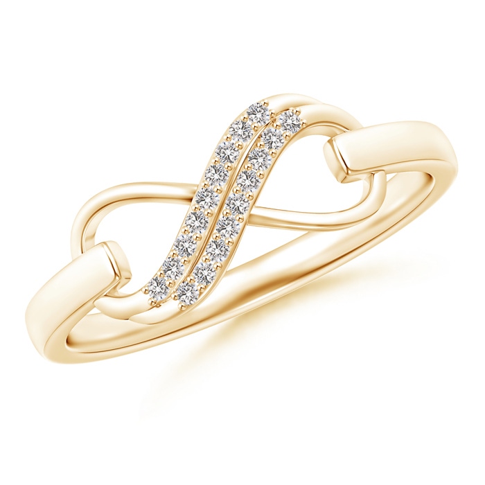 0.9mm IJI1I2 Twin-Row Diamond Swirl Infinity Link Ring in Yellow Gold 