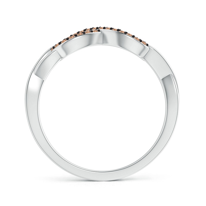 0.8mm AAA Coffee Diamond Interlocking Infinity Ring in White Gold product image