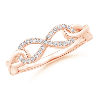 0.9mm GVS2 Round Diamond Interlocking Triple Infinity Ring in Rose Gold