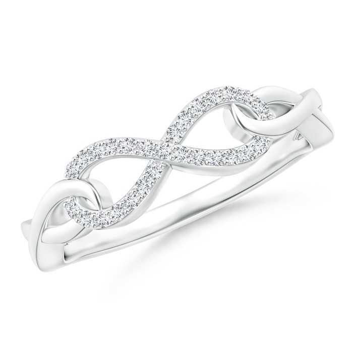 0.9mm GVS2 Round Diamond Interlocking Triple Infinity Ring in White Gold