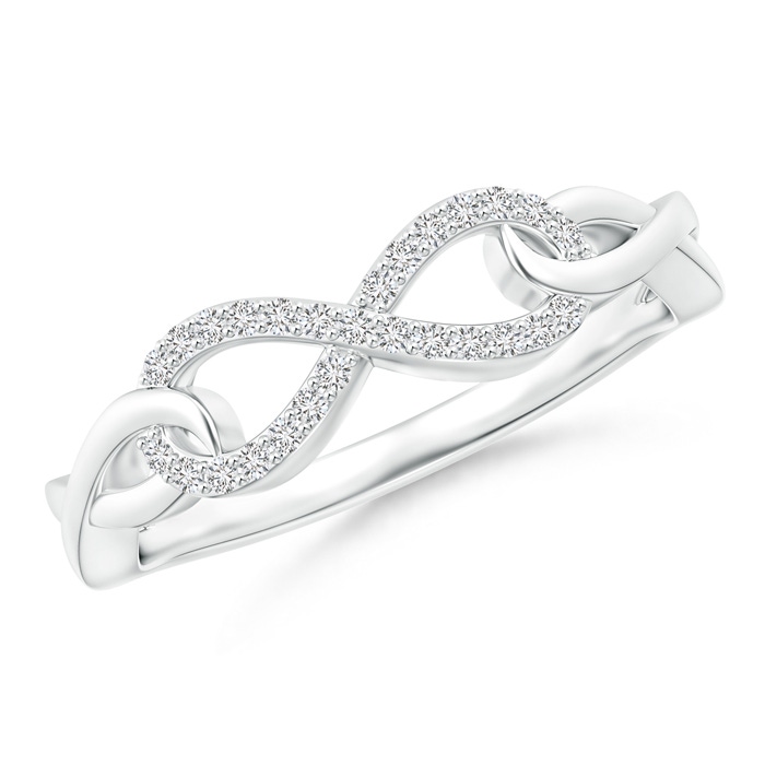 0.9mm HSI2 Round Diamond Interlocking Triple Infinity Ring in White Gold 