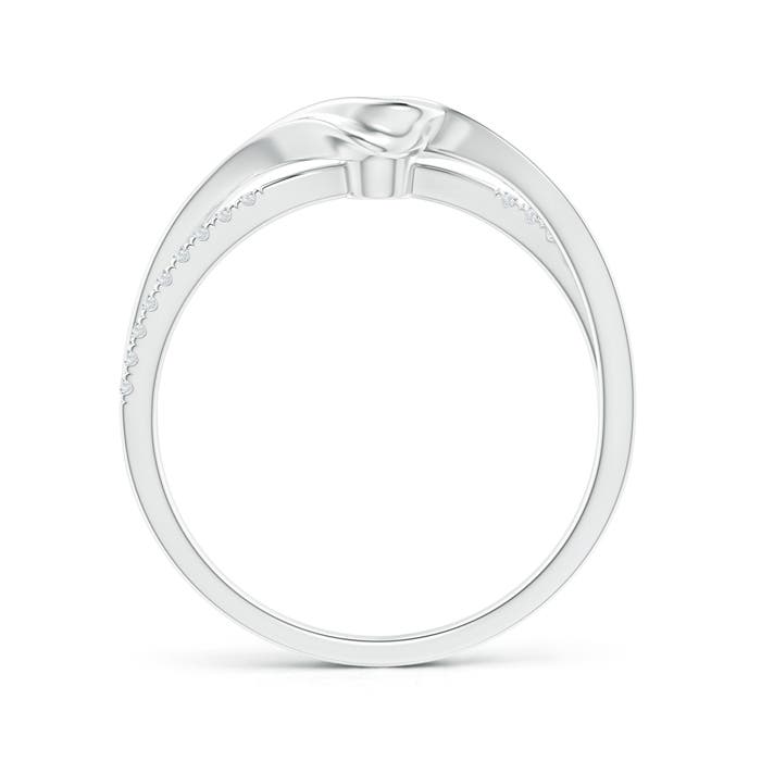 3.2mm GVS2 Round Solitaire Diamond Split Bypass Ring in White Gold - side 1