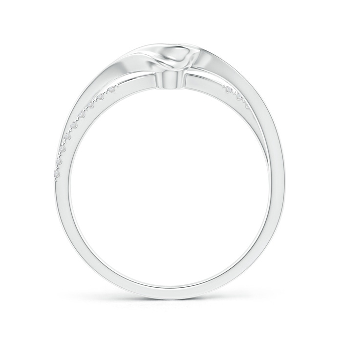 3.2mm HSI2 Round Solitaire Diamond Split Bypass Ring in White Gold Product Image