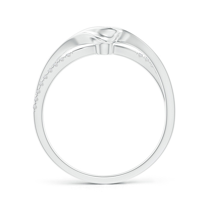 3.2mm HSI2 Round Solitaire Diamond Split Bypass Ring in White Gold product image