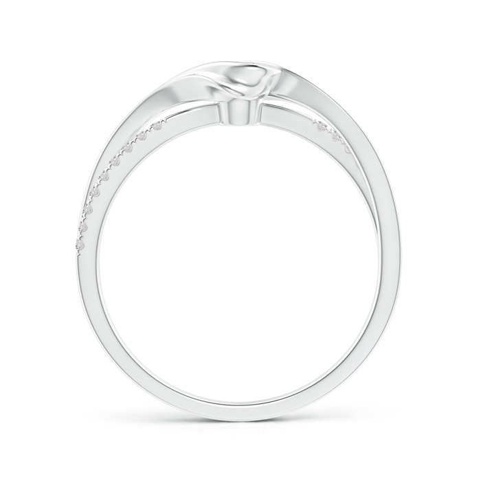 3.2mm IJI1I2 Round Solitaire Diamond Split Bypass Ring in White Gold product image