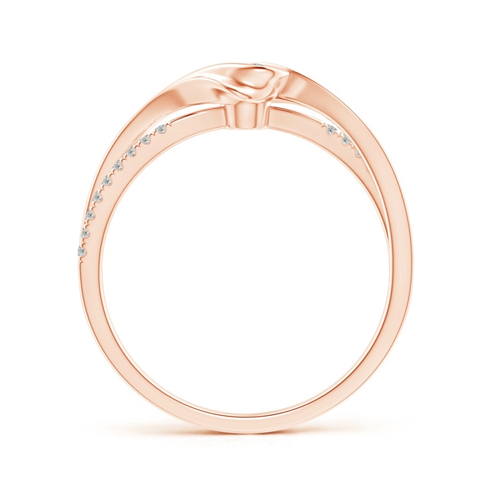 3.2mm KI3 Round Solitaire Diamond Split Bypass Ring in Rose Gold product image
