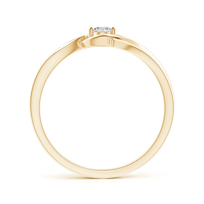 2.7mm IJI1I2 Solitaire Round Diamond Ribbon Bypass Ring in Yellow Gold side-1