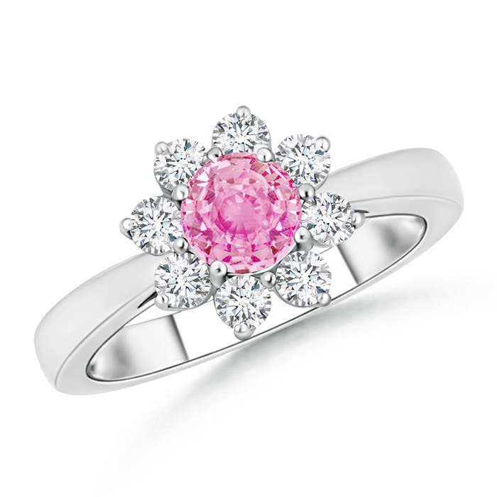 A - Pink Sapphire / 1.25 CT / 14 KT White Gold