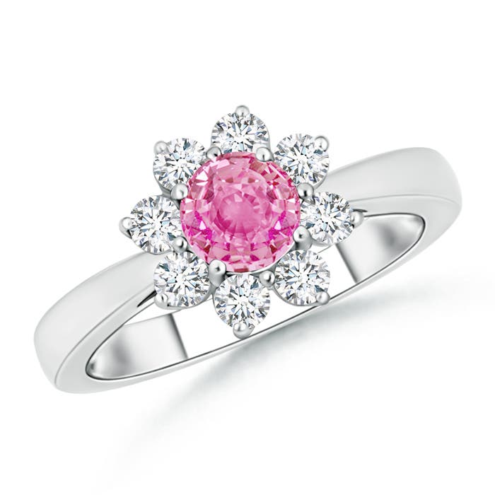 AA - Pink Sapphire / 1.25 CT / 14 KT White Gold