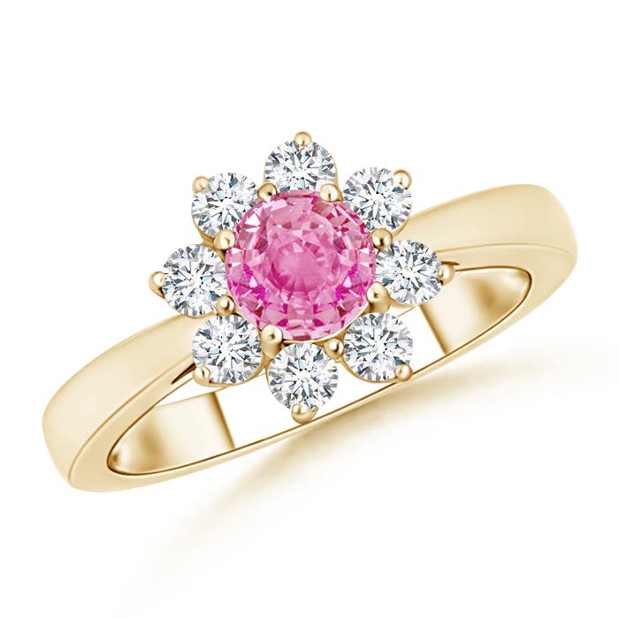 AA - Pink Sapphire / 1.25 CT / 14 KT Yellow Gold