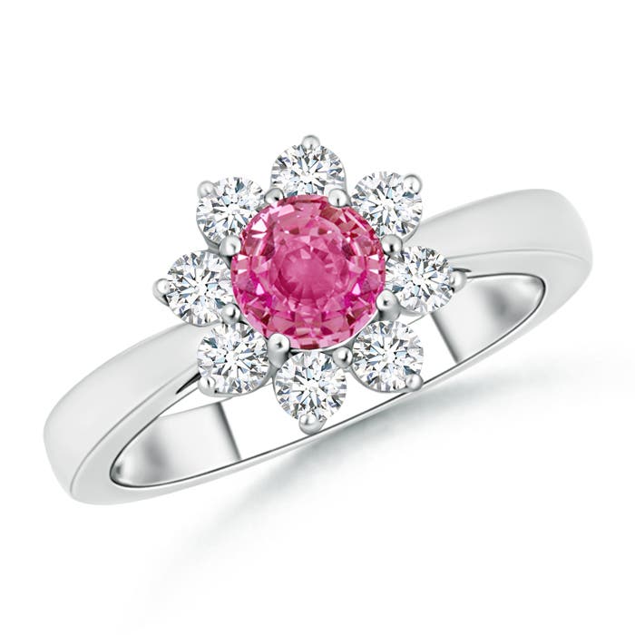 AAA - Pink Sapphire / 1.25 CT / 14 KT White Gold