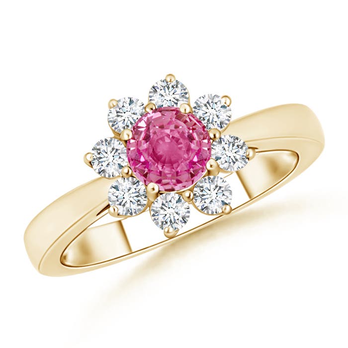 AAA - Pink Sapphire / 1.25 CT / 14 KT Yellow Gold