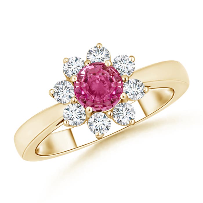 AAAA - Pink Sapphire / 1.25 CT / 14 KT Yellow Gold