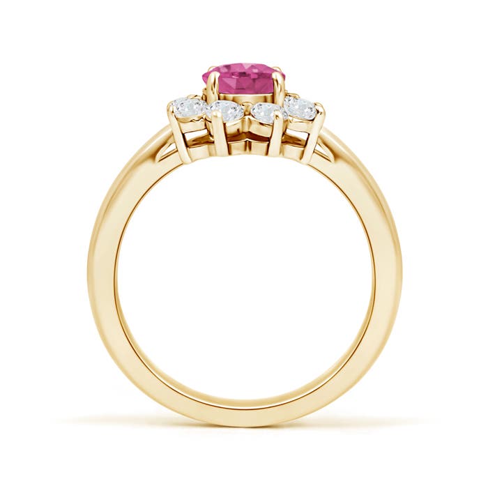 AAAA - Pink Sapphire / 1.25 CT / 14 KT Yellow Gold