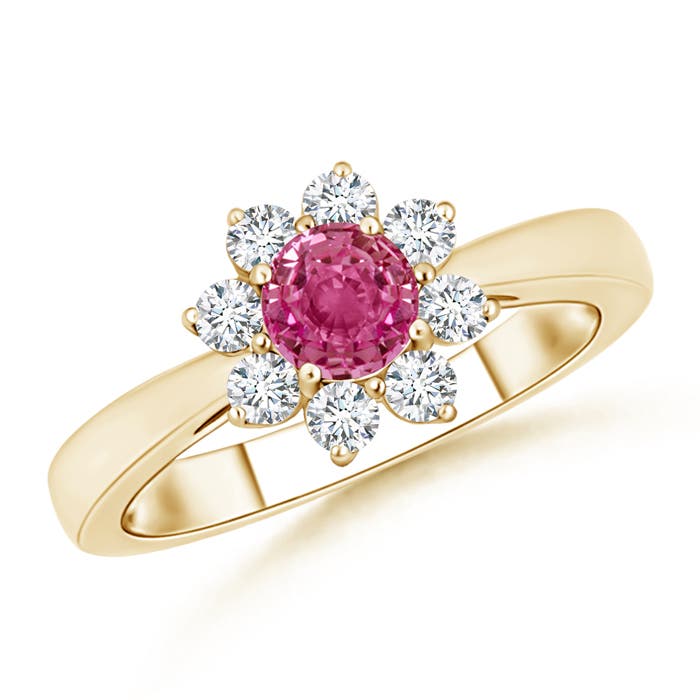 AAAA - Pink Sapphire / 0.88 CT / 14 KT Yellow Gold