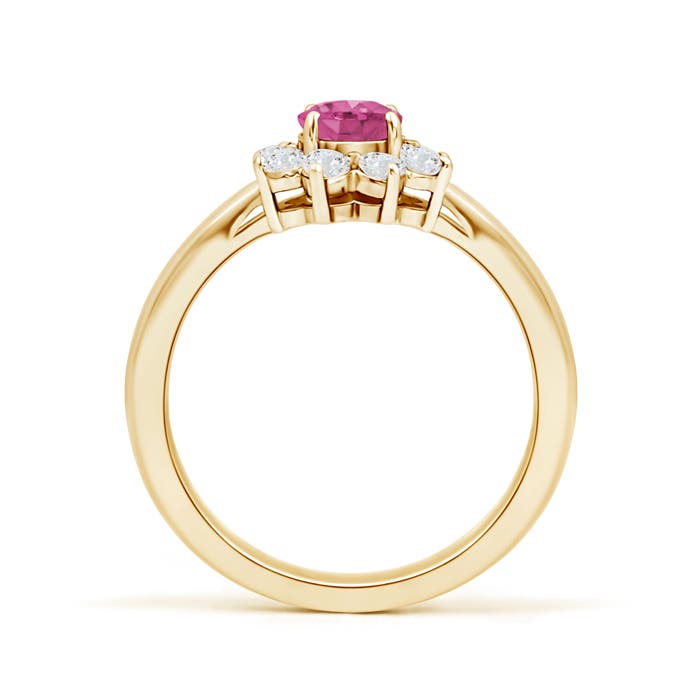 AAAA - Pink Sapphire / 0.88 CT / 14 KT Yellow Gold